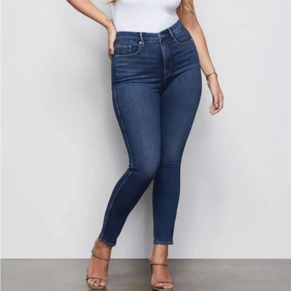 Good American Good Curve Skinny Dark Blue Jeans Plus Size 24 ** - Picture 10 of 11